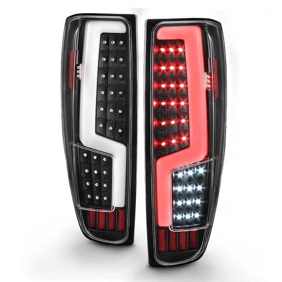 Black 2004-2012 Chevy Colorado GMC Canyon LED Light Tube Tail Lights Brake Lamps