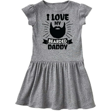 

Inktastic I Love My Bearded Daddy with Beard Silhouette Gift Toddler Girl Dress