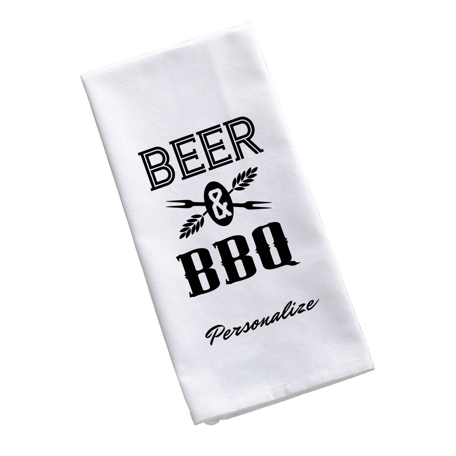 Beer & BBQ Personalized Kitchen Towel