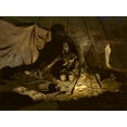 thumbnail image 2 of Remington, Frederic 24x19 Black Ornate Wood Framed with Double Matting Museum Art Print Titled - The Dry Leaves Lasted Longer Than She, 2 of 4