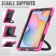 thumbnail image 5 of Case for Samsung Galaxy Tab S6 Lite 10.4 inch 2024/2022/2020, 360 Rotating Stand Handle Pencil Holder Shoulder Strap Heavy Duty Shockproof Cover, Rose, 5 of 7