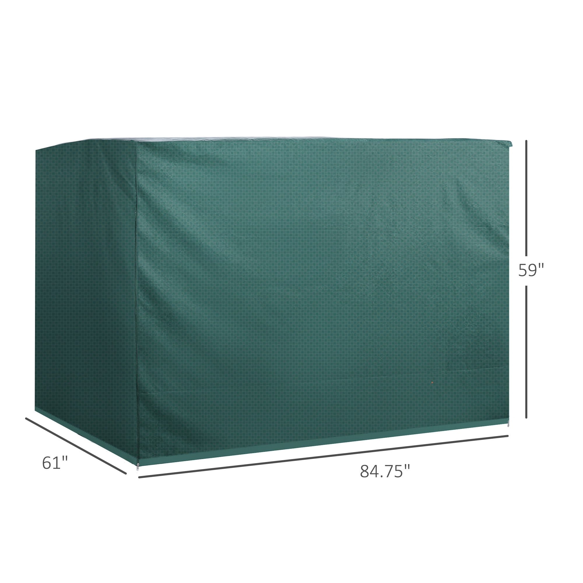 Outsunny 3-Seater Patio Swing Cover, Outdoor Garden Furniture Protection Hammock Cover, Waterproof Windproof Anti-UV, 85" X 61" X 59", Dark Green