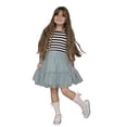 thumbnail image 4 of Wear Sierra Girls' Fit and Flare Combo, Striped Bodice, Lace Skirt, Cotton, Size 7, 1-Pack, 4 of 4