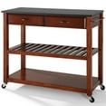 thumbnail image 4 of Crosley 2 Drawer Black Granite Top Kitchen Cart in Cherry, 4 of 8