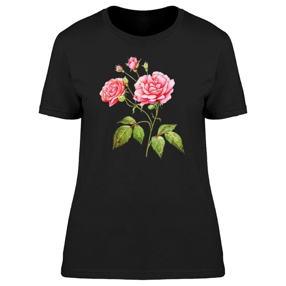 Roses & Buds In Watercolor Tee Women's -Image by Shutterstock