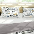 thumbnail image 5 of Car Comforter Set Construction Bedding Set for Boys Kids Trucks Comforter Cartoon Car Excavator Tractor White Yellow 3Pcs Twin, 5 of 6