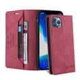 thumbnail image 4 of Wallet Case for iPhone 13 Pro, PU Leather Magnetic Closure Folio Flip Case with Kickstand Credit Card Holders Slots Shockproof TPU Inner Shell Phone Cover for iPhone 13 Pro (6.1inch),Red, 4 of 12
