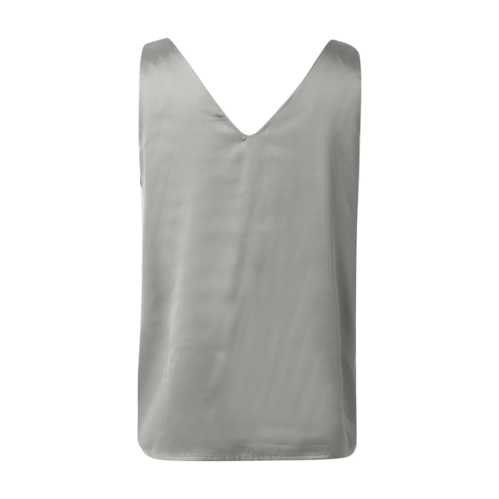 grey satin vest top