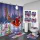 thumbnail image 1 of Juego de 4 cortinas de ducha con copos de nieve, decoración de baño con copos de nieve, vacaciones de invierno, Año Nuevo, Feliz Navidad, cortina de ducha roja de tela impermeable, alfombra de baño, 1 of 7