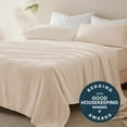 thumbnail image 3 of Sleep Zone Nanotex Super Soft Cooling Twin Bed Sheets Set for Kids 3 Piece - Easy Care Fitted Flat Sheet & Pillowcase Sets - Wrinkle Free, Fade Resistant, Deep Pocket 16" (Beige, Twin), 3 of 6