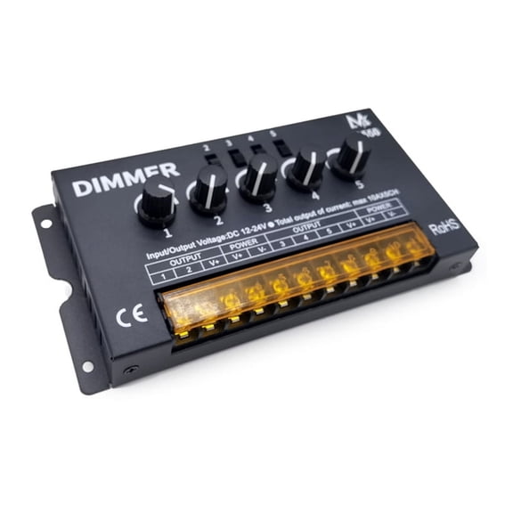 RGBW RGBWW LED Dimmer Controller DC5-24V D550 10A x 5CH for 5050 RGBW RGBWW LED Strip Light