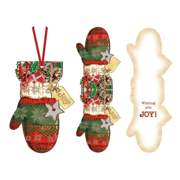 LPG Greetings Joyful Mitten Keepsake Ornament Box of 12 Christmas Cards