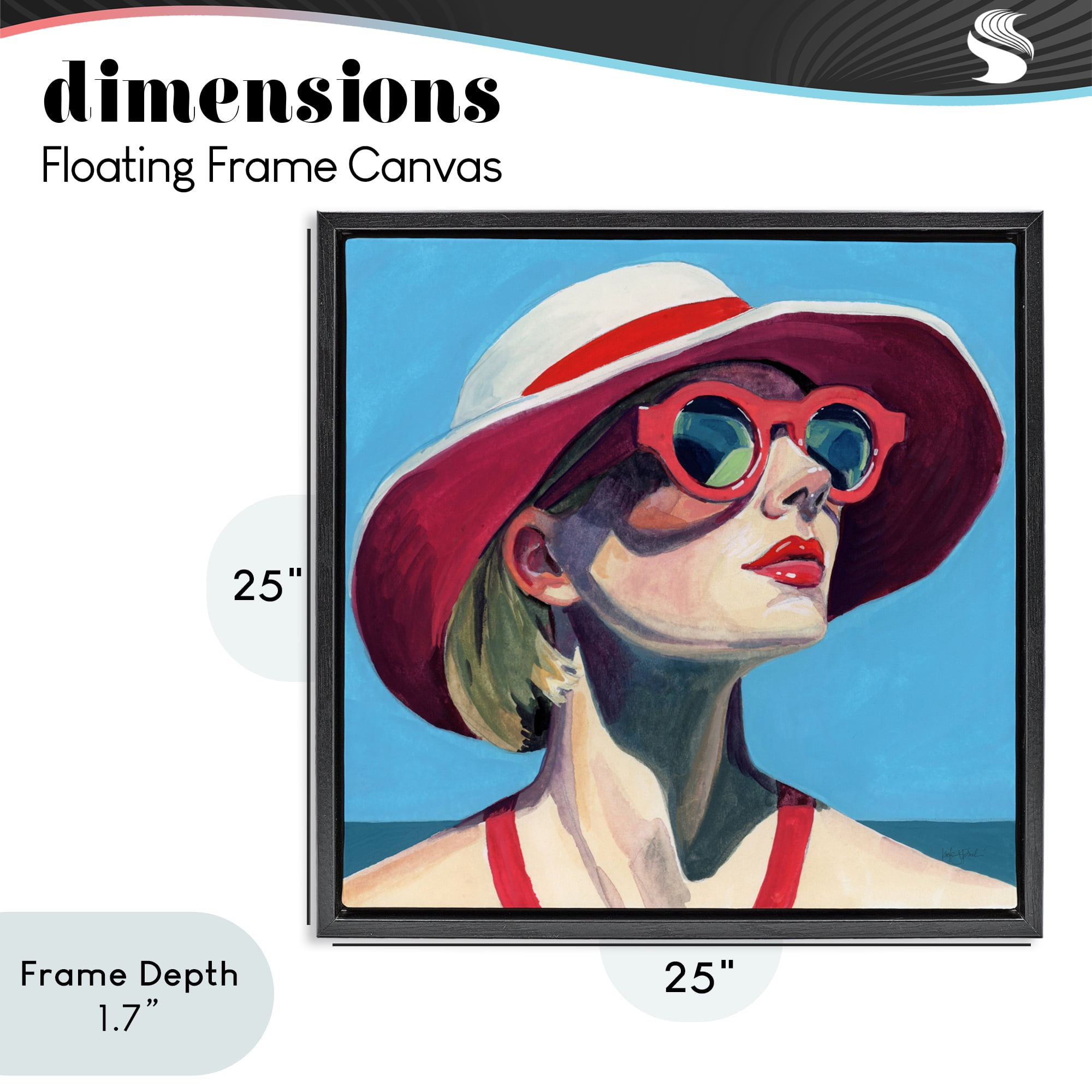 Stupell Industries Vacation In Style Black Framed Floater Canvas Wall Art, design by Kate Jarvik Birch