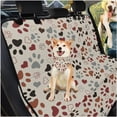 thumbnail image 3 of Pzuqiu Dog Paw Dog Car Seat Cover for Back Seat Scratch Proof Nonslip Seat Hammock with Dogs Bandanas Triangle Bib & Car Garbage Bag for SUV,Sedan,Minivan, 3 of 6