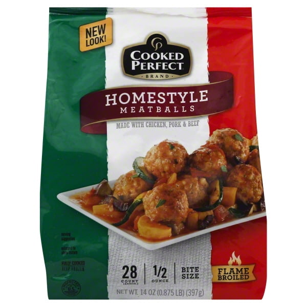 Cooked Perfect® Homestyle Bite Size Meatballs 14 oz. Bag