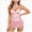 Pink, variant on Sexy Lingerie for Women Lace Up Corset Bodysuit Underwire Roleplay Set with Garter Belt and Bow Tie (Black,M)