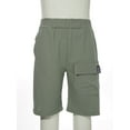 thumbnail image 3 of Yartina Shorts de Jogging pour Garçons Été Légers Décontractés Shorts de Sport Randonnée Camping Vert Armée 140, 3 of 7