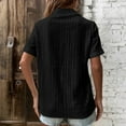 thumbnail image 4 of Women Casual T-Shirt Solid Short Sleeve Turndown Collar Buttons Cardigan Blouse Tops, 4 of 9