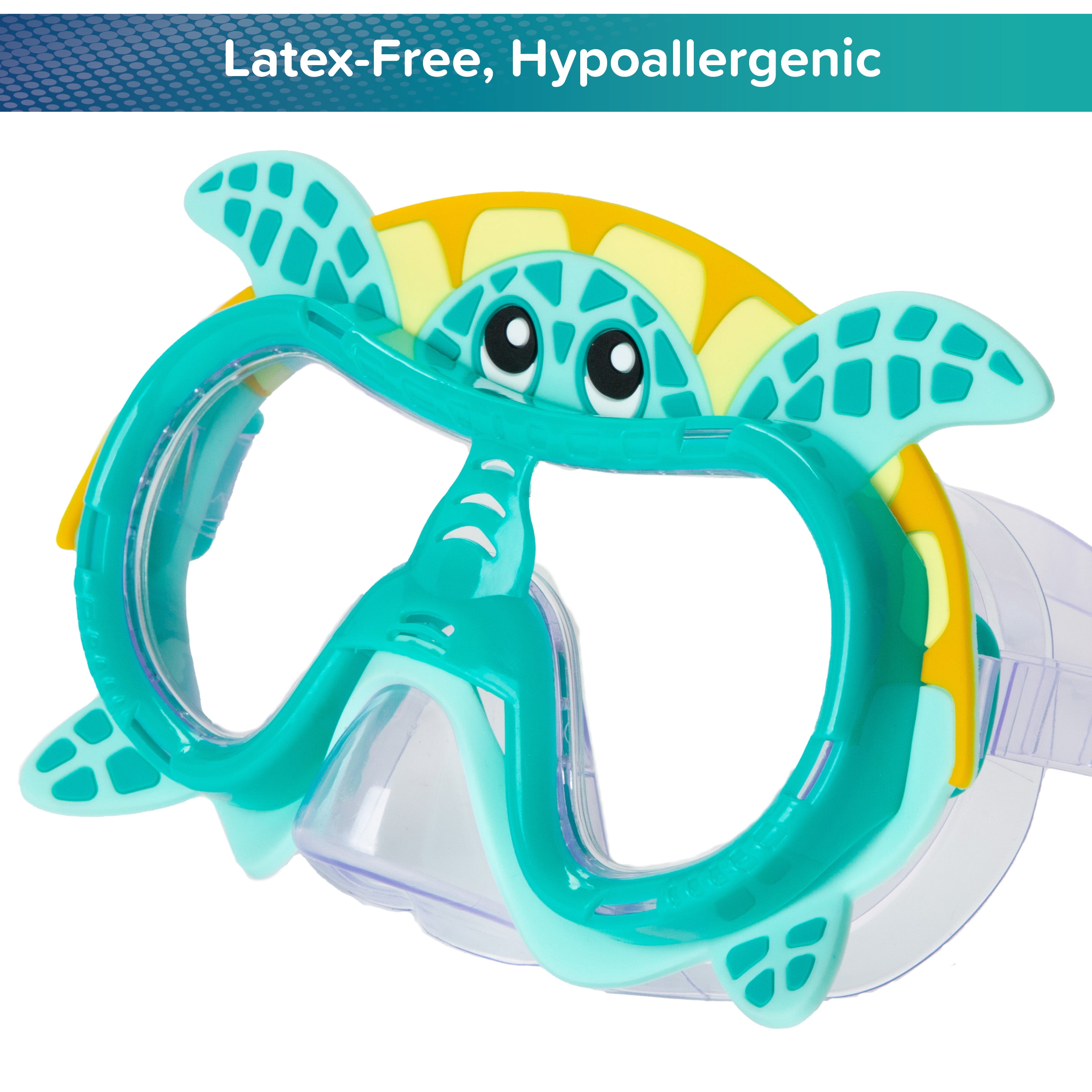 (2 pack) Aqua Dolfino Swim Goggle Mask, Latex-Free, Turtle