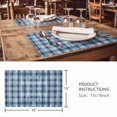 thumbnail image 3 of Placemats Set of 6, Blue Plaid Woven Placemat, Linen Place Mats for Kitchen/Dining Tables, Modern Simple Watercolor Buffalo Lattice Washable Table Mats for Party, 3 of 8