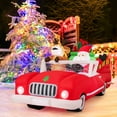 thumbnail image 5 of Costway 7.7 FT Long Christmas Inflatable Santa Claus and Reindeer Riding Red Car, 5 of 10
