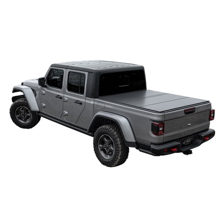 LOMAX 2020-2024 Fits Jeep Gladiator 5  Box with Trail Rail Matte Black Single Tonneau Cover B1070029
