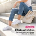 thumbnail image 2 of The Fashion Supply Canvas Shoes for Women, Casual Low Top Lace-Up Womens Shoes Sneakers, Extra Laces (White, 6), 2 of 5