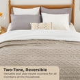thumbnail image 2 of Manta de cama Sherpa tamaño queen, color beige, 230 x 230 cm, para invierno, 2 of 6