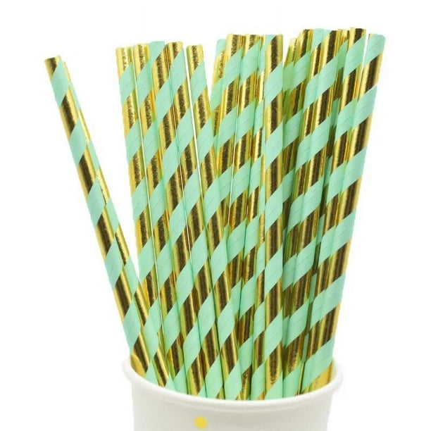 Pajitas de papel con tema azul de Navidad, suministros de fiesta de cumpleaños, revelación de género, baby shower para niños, decoración de boda de Año Nuevo, 25 uds.