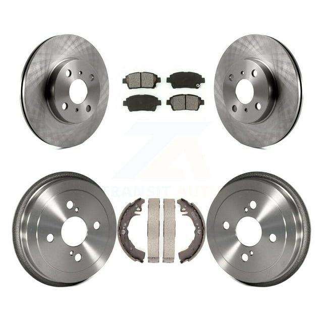 Transit Auto Front Rear Disc Brake Rotors Semi-Metallic Pads and Drum Kit for Car 2001-2005 Toyota Echo K8S-103390