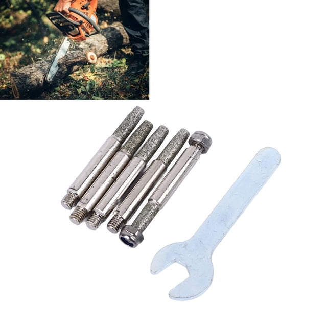 Kit De Afilado De Motosierra, 5 Piezas De Partículas Esmeriladas De Alta Dureza Instalación Simple Afilador De Motosierra Taladro Para Cadena Grande De 8 Para Joyería De Piedra