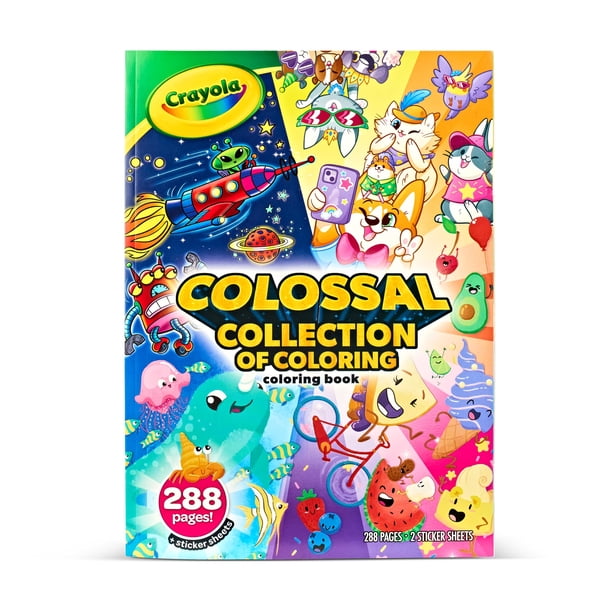 Libro para Colorear Crayola Colosal 288 Páginas 2 Hojas de Pegatinas