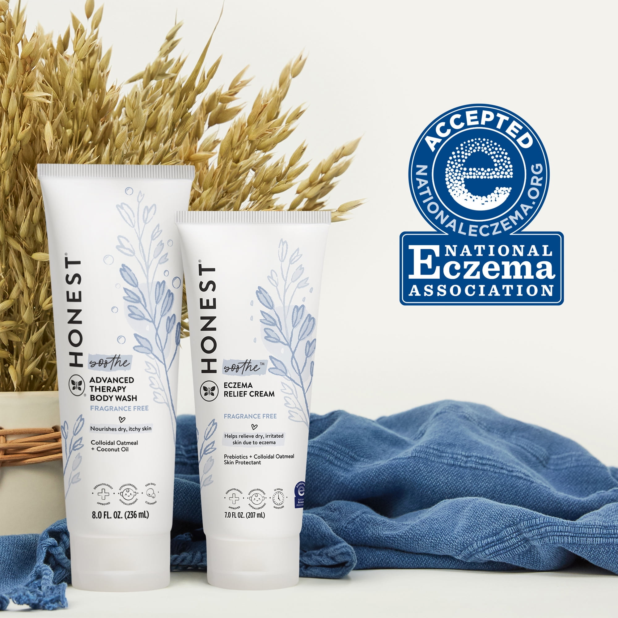 (2 pack) The Honest Company Eczema Relief Cream 7 oz