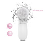 Facial Cleansing Brush Face Scrubber - Electric Exfoliating Spin Cleanser Device Waterproof Deep Cleaning Exfoliation Rotating Spa Machine,Electronic Acne Skin Washer Spinning System Set,5 Brush Heads