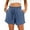 Blue, variant on Women's Summer High Waist Loose Wide Leg Beach Shorts with Pockets Fashion Comfortable Casual Solid Color