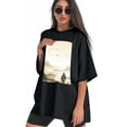 thumbnail image 3 of Plus Size Shirt for Women Black Tops for Women Short Sleeves Shirt for Women Mountain 7 T Shirt Crewneck Shirt for Women 5XL, 3 of 5