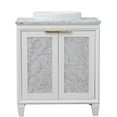 thumbnail image 4 of Trento 31" Single Round Sink Solid Wood Vanity in White/White Carrara, 4 of 11