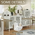 thumbnail image 2 of 60" Antique Buffet Cabinet with Floral Carvings with Solid Wood Legs&Antique Brass Handles&Adjustable Shelves, TV Stand for 65''+ TV, Sideboard for Living Room,Dining Room (Antique Grey White), 2 of 40