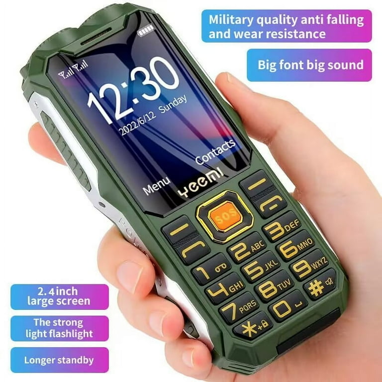 YEEMI Q8 GSM 2G Rugged Phone Big Battery Dual Flashlight 2.4inches