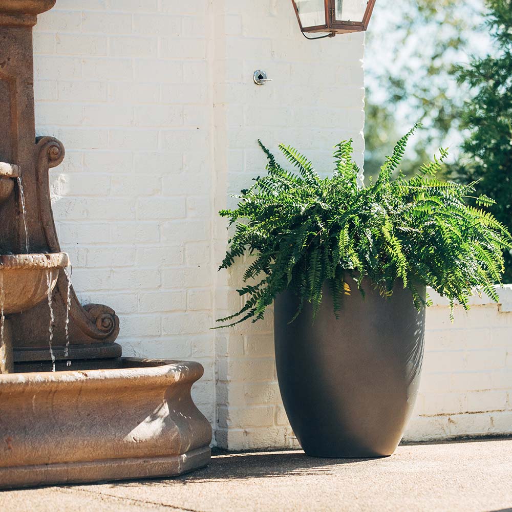 Ash & Ember 22" Laurel Charcoal Planter, Lightweight Fiberstone Composite with Weather-Resistant Finish