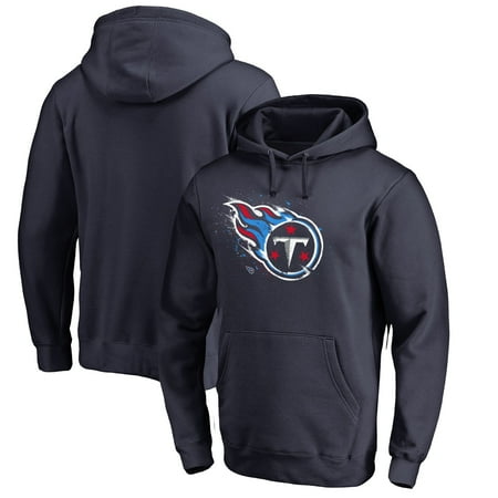 Men's NFL Pro Line by Fanatics Branded Navy Tennessee Titans Splatter Logo Pullover Hoodie