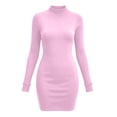 thumbnail image 3 of Vmberlty Women's Bodycon Dresses Soft Solid Color Crew Neck Long Sleeve Slim Fit Casual Fashion Long Dresses for Daily Wear, 3 of 7