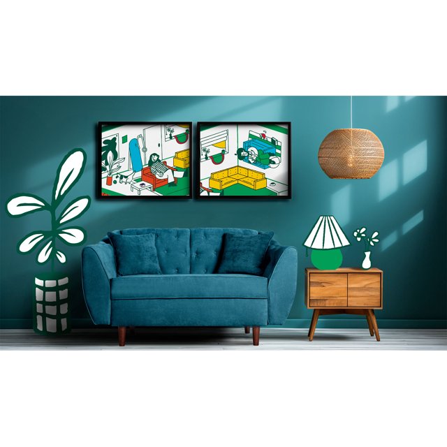 Sofá Love Seat 2 Plazas Makora Velvet Olivo Modelo Clooney