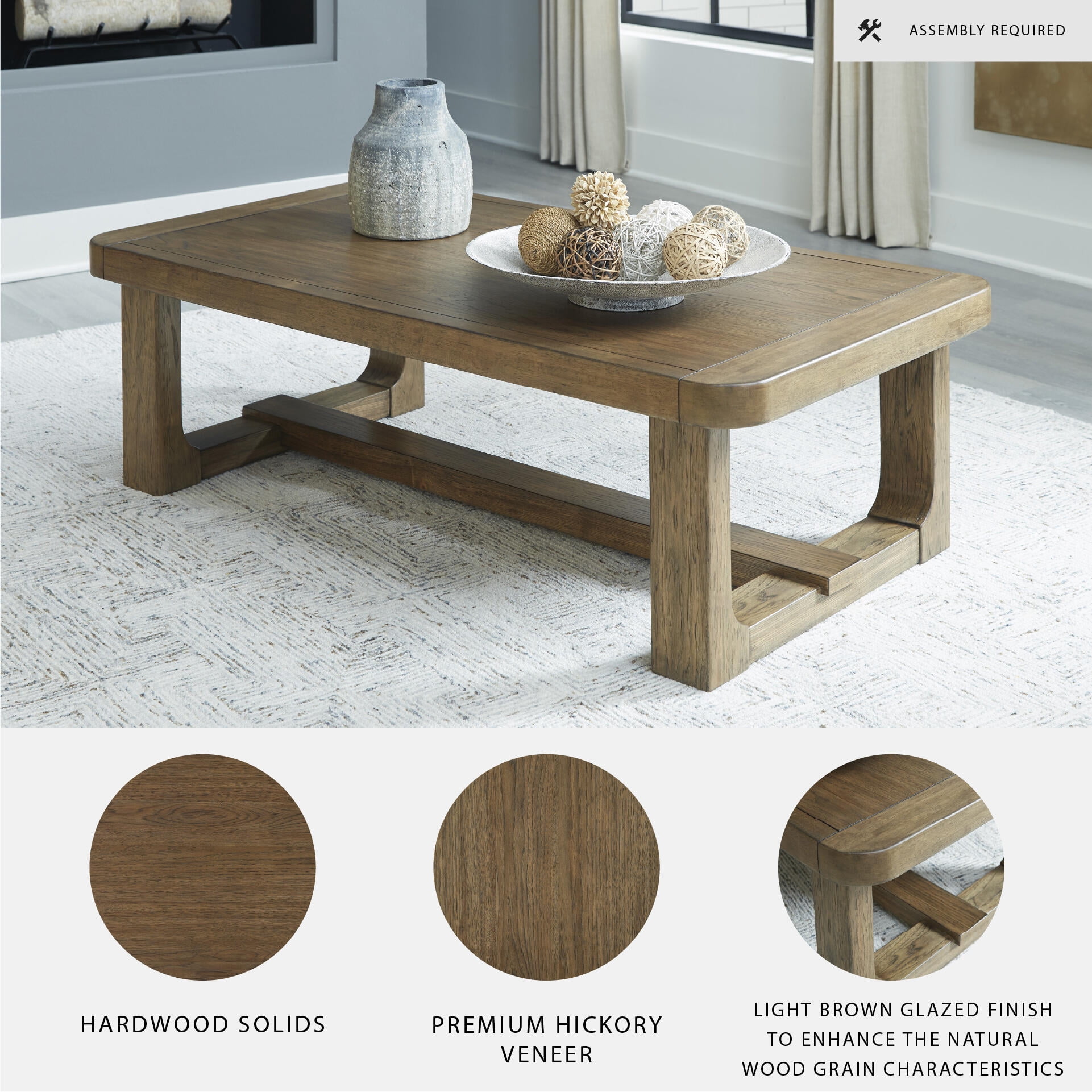 Signature Design by Ashley Casual Cabalynn Coffee Table, Light Brown