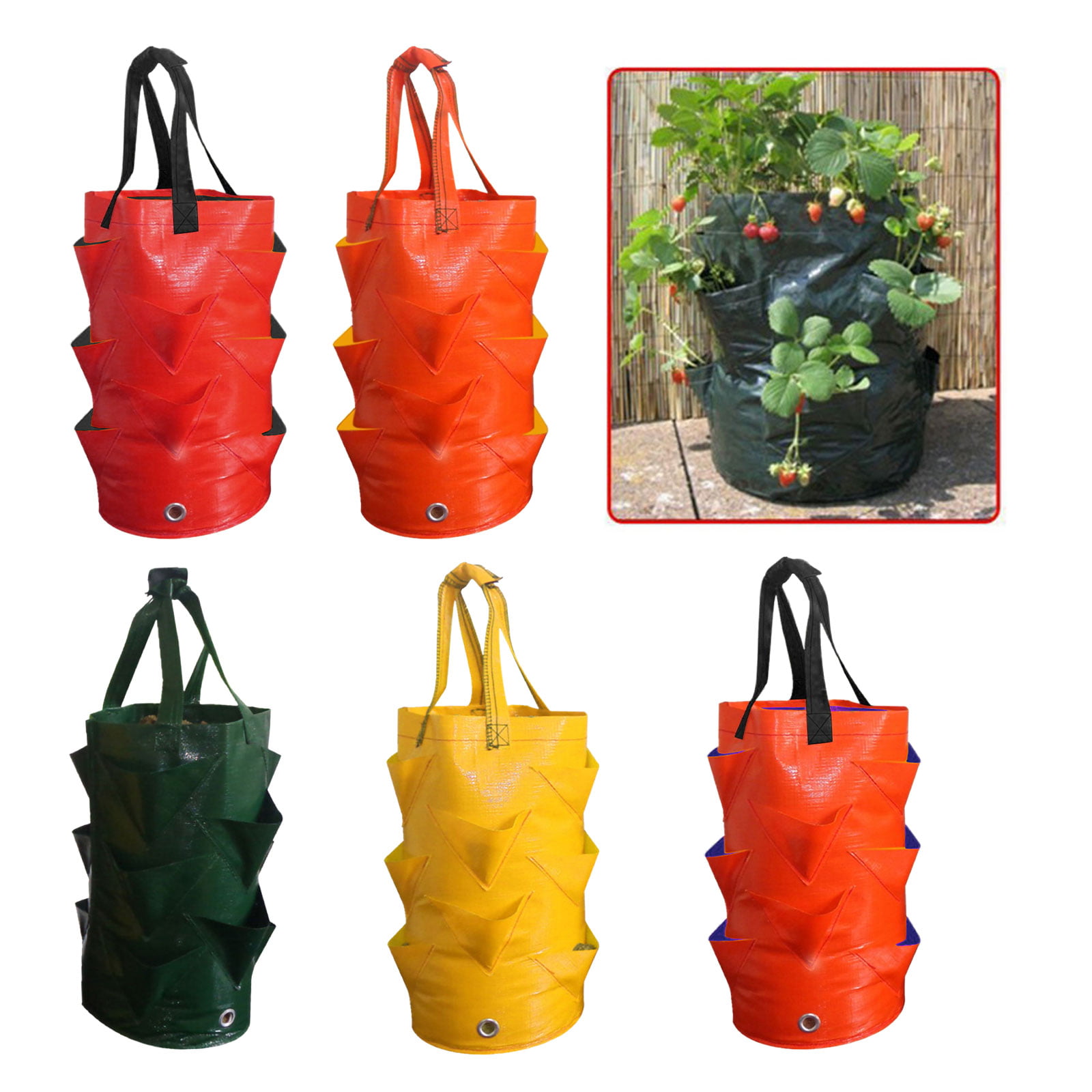 3 Gallon Hanging Grow Bag Strawberry Veg Planting Nursery Bag Veg Container Pot 
