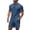 Navy, variant on Men'S Quick Dry Breathable Athletic Tracksuits Short Sleeve T Shirt And Shorts Set For Summer Running Workout And Gym Training,Navy,S