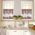 thumbnail image 4 of Poinsettia Berry Kitchen Curtains and Valances Set, Red Floral Winter Watercolor Plants Rod Pocket Window Valance 18 Inch Window Curtain Panels for Living Room Bedroom Laundry, 27.5x36in, 3 Pieces, 4 of 7