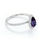 thumbnail image 3 of JeenMata Anillo de Compromiso de 1 Quilate con Piedra Natal de Junio en Corte de Pera - Anillo de Bodas - Anillo de Halo - Anillo Pavé - Anillo de Promesa - Baño de Oro Blanco de 18 K sobre Plata, 3 of 6