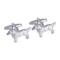 thumbnail image 2 of Bey-Berk International J245 Rhodium Plated Dog Cufflinks, Silver, 2 of 2