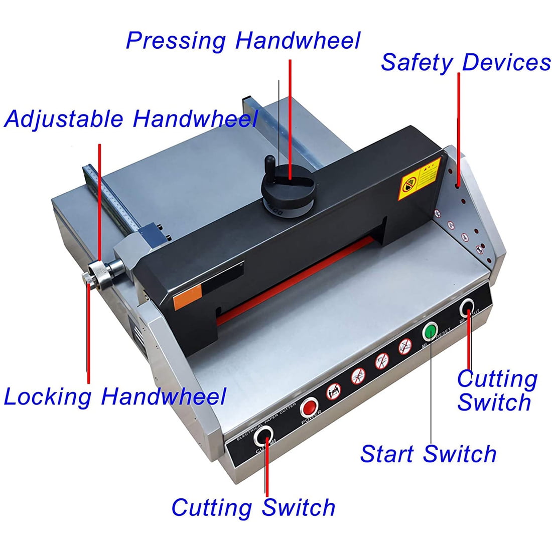 PreAsion Electric Cutting Machine Manual Pushing Paper Cut Width 13inch